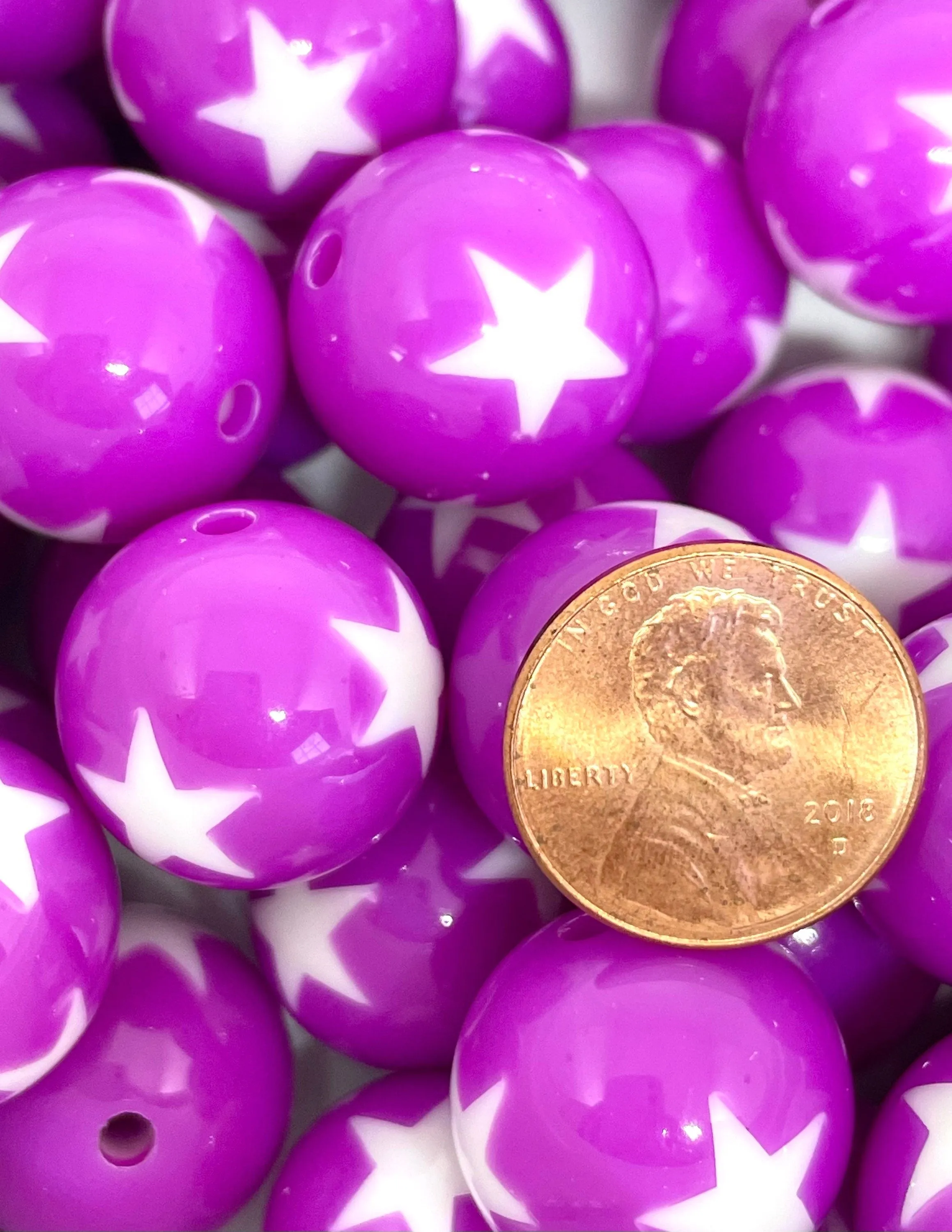 Violet Purple Chunky Beads for Jewelry Making, Large Purple Beads for Chunky Jewelry, Purple Chunky Necklace, Large Round Beads, 20mm Beads