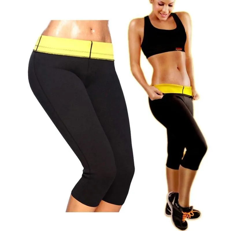 Women Waist Slimming Knee-Length Pants, Thermal Sweat Workout Pants