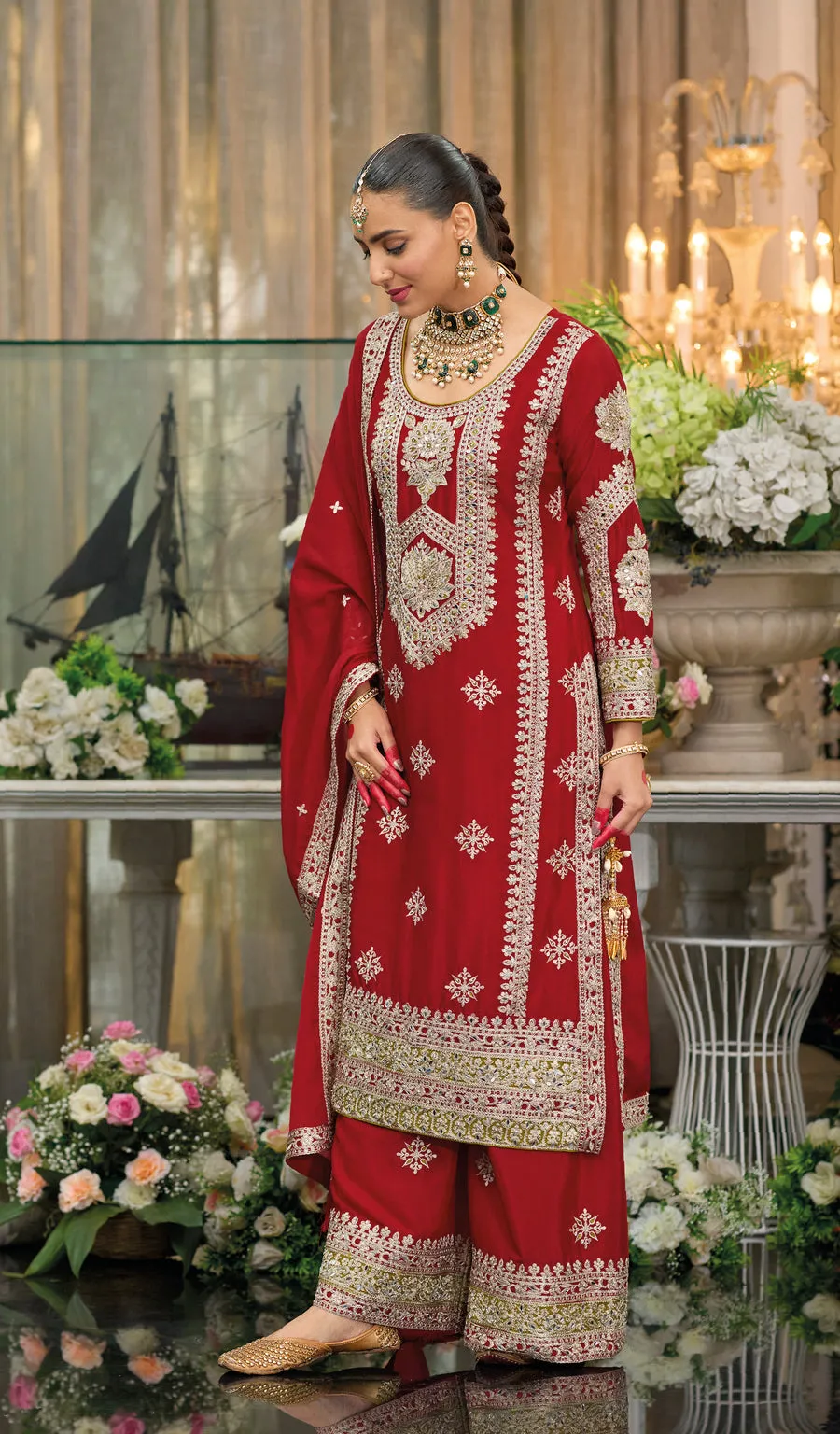Women's Designer Muskat Hevey Chinon with Emboidery Work Salwar Suit