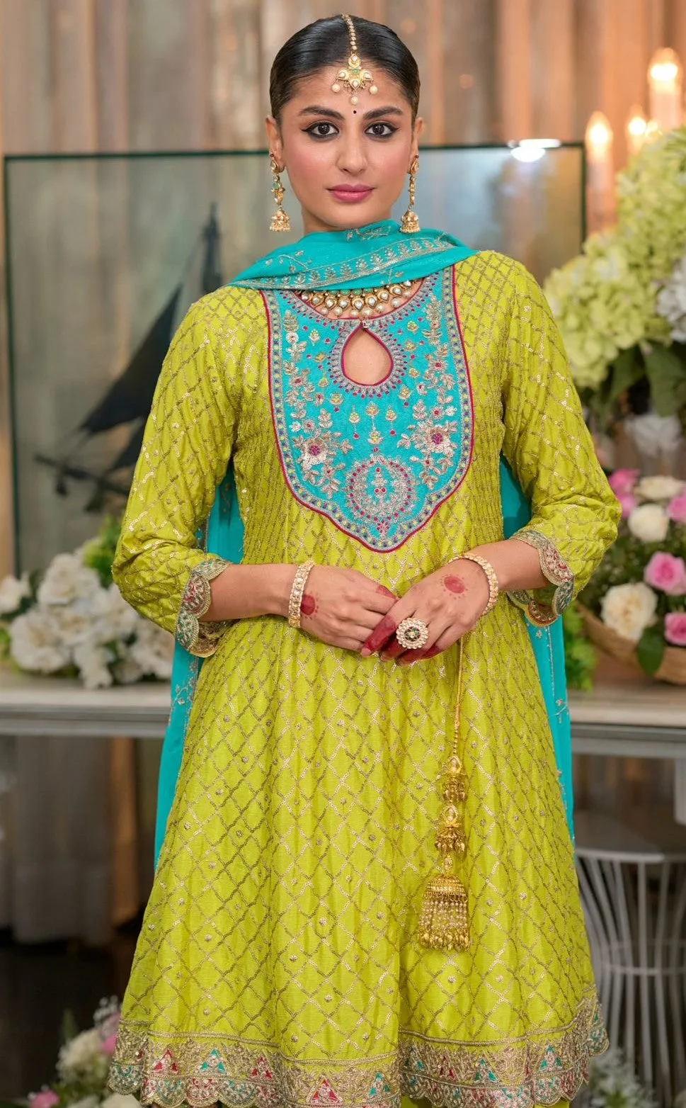 Women's Designer Sajni Hevey Chinon with Emboidery Work Salwar Suit