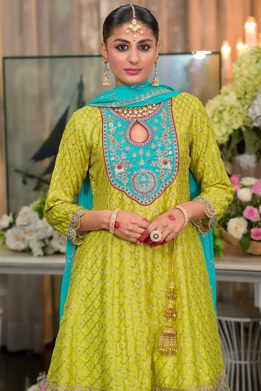 Women's Designer Sajni Hevey Chinon with Emboidery Work Salwar Suit