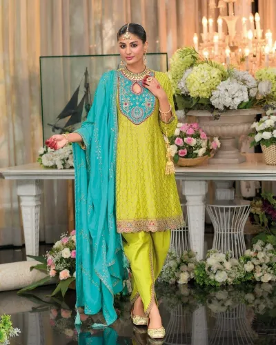 Women's Designer Sajni Hevey Chinon with Emboidery Work Salwar Suit